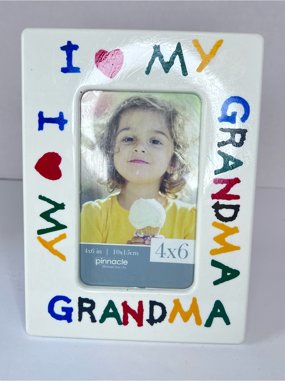 I Love My Grandma Picture Frame Heart Grandma Colorful 4 x 6 Photo
